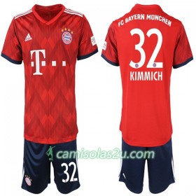 Camisolas de Futebol FC Bayern München Joshua Kimmich 32 Criança Equipamento Principal 2018/19 Manga Curta